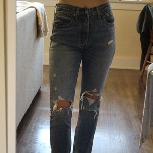 Levi's Distressed 501 Straight Jeans W26 x L30